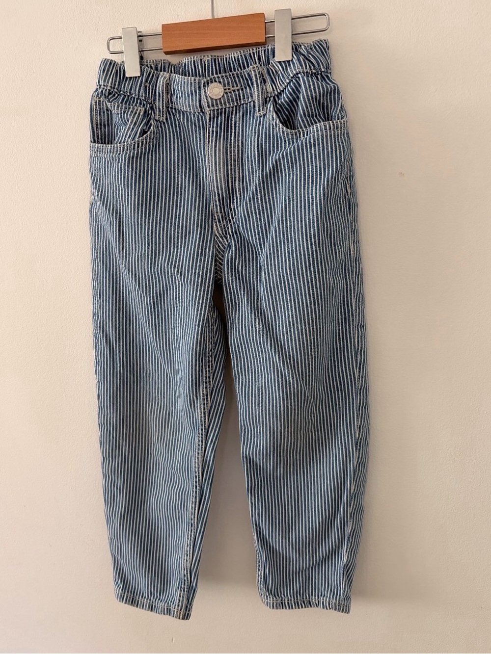 H&M Blue and White Pinstripe Kids Jeans